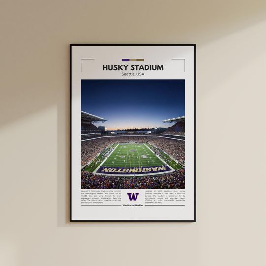 Discover Husky Stadium Print | Washington Huskies Poster | Vintage football Print | Collage Football | Printable Wall Art | Travel Print