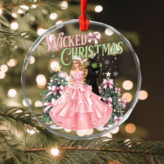 Wicked Christmas Glass Ornament, Changed For Good Gift, Elphaba Glinda Ornament, Wicked Musical Merch, Christmas Gift