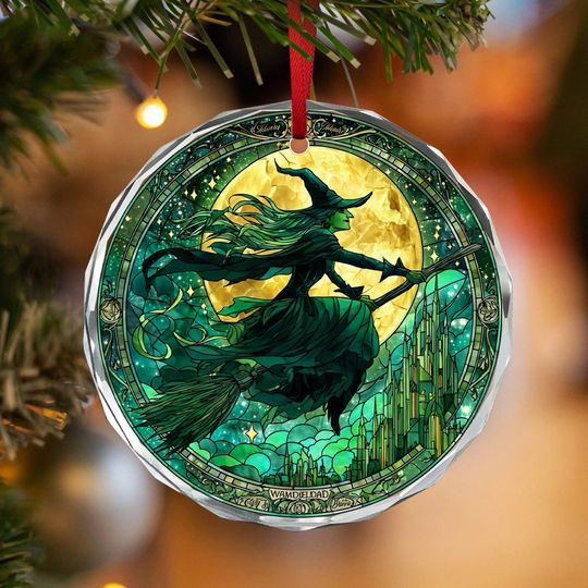 Elphaba Wicked Stained Glass Suncatcher Ornament, Defying Gravity Wicked Suncatcher, Wicked Ornament, Wicked Musical Fan Gifts