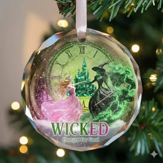 Wicked Change For Good Glass Ornament Elphaba and Glinda Christmas Decoration 2025