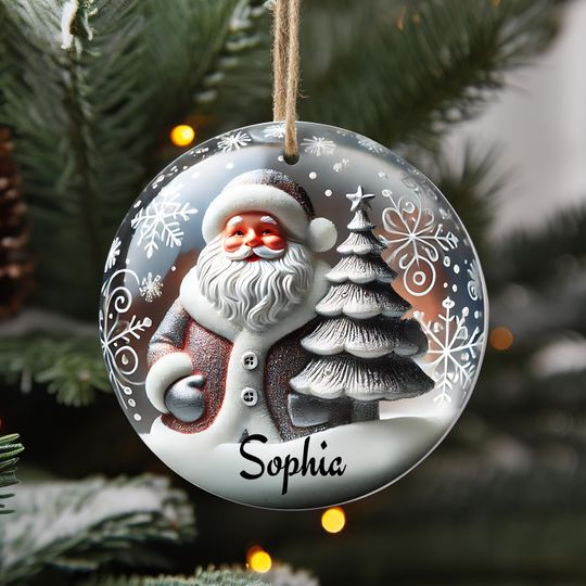 Discover Custom Santa Claus Ornament, Personalized Christmas Gift
