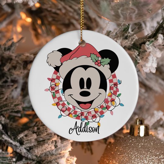Discover Retro Disney Christmas crew Ornament, Mickey and Friends Xmas Ornament, Liht Mickey- Minnie- Donald- Daisy- Goofy- Pluto Ornament- Angelina