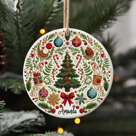 Discover Personalized First Christmas Ornament, Ceramic Christmas Tree Decor
