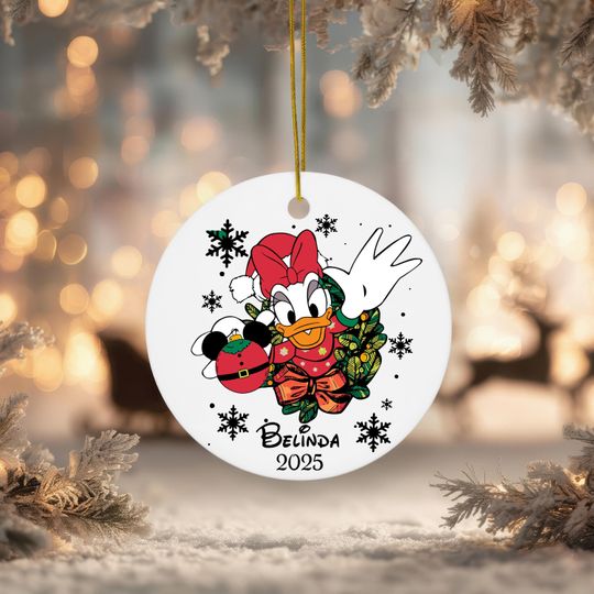 Discover Disney Daisy Christmas Ornament, Custom Daisy Decor, Disney Family Xmas Ornament, Disney 2025 Xmas Gift, Mickey and Friends Decor- Waltograp