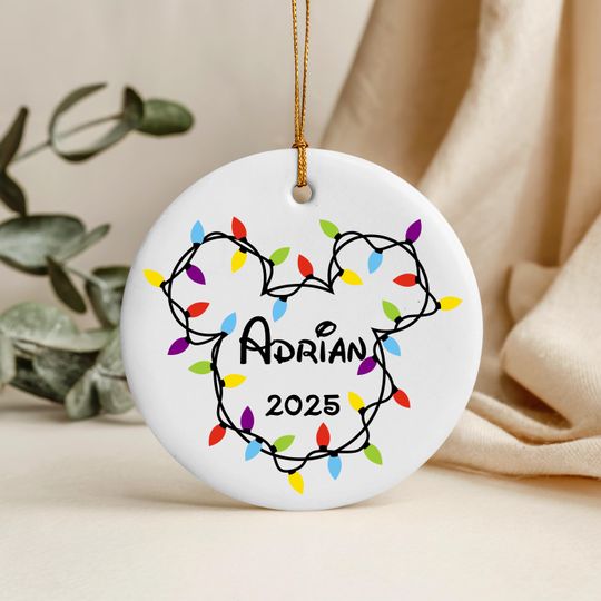 Discover Disney Christmas Lights Ornament, Custom Mickey Xmas Lights Ornament, Christmas Holiday Gift, Disney Xmas Family Couple Trip Decor-Disney