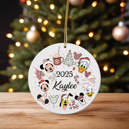 Discover Custom Disney Family Christmas Ornament, Custom Mickey and friends Xmas Vacation 2025 Ornament, Disney Christmas Elements Ornament- Ananda