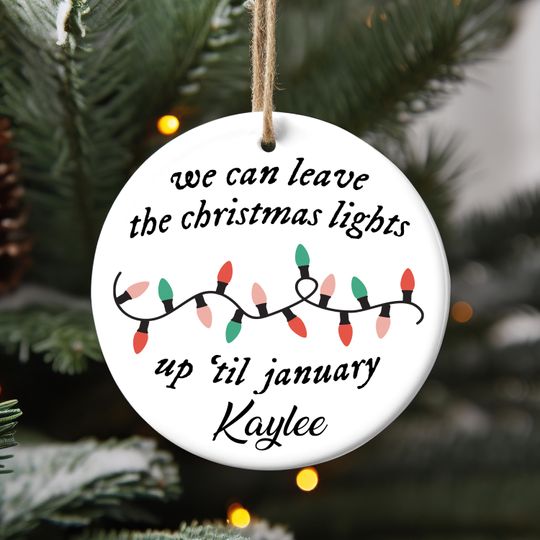 Discover Funny Christmas Lights Ceramic Ornament, Custom Name, Gift Box