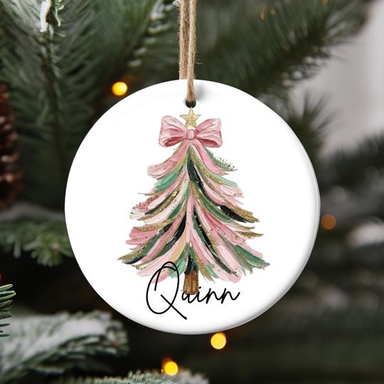 Discover Colorful Christmas Tree Ornament, Xmas Teacher Ornament, Christmas Home Decor, Watercolor Xmas Tree 2025 Ornament, Xmas Tree Decor- Brittany