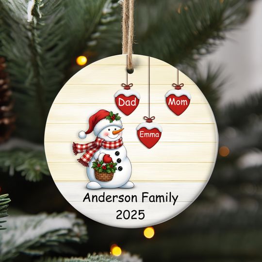 Personalized Christmas Family Couple Ornament, Christmas Family 2025 Ornament