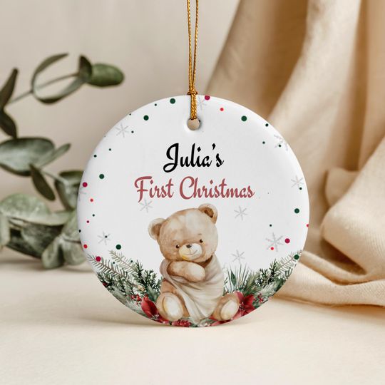 Discover Funny Bear cub Christmas ornament, Christmas Bear cub Ornament, Custom Baby Christmas Ornament, My First Christmas ornaments 2025-Engagement