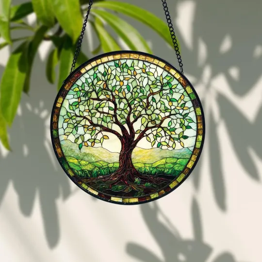 Discover Tree of Life Stained Glass Suncatcher Window Hanging, Tree of Life Wall Art