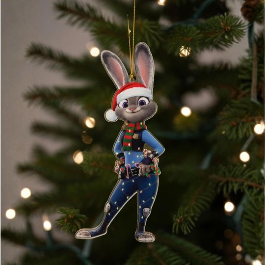 Discover Personalized Zootopia 2 Christmas Ornament, Zootopia 2025 Keepsake, Judy Hopps Christmas Tree Decor, Disney Cartoon Xmas Gift Thcl-1453