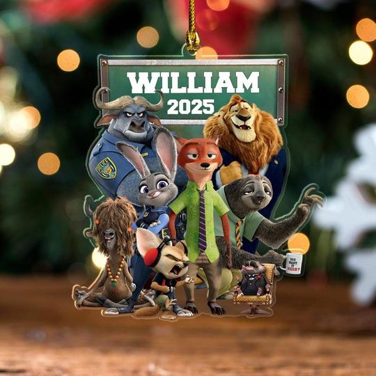 Discover Personalized Zootopia Ornament 2025, Custom Disney Family Gift, Cartoon Movie Fan Xmas Keepsake, Nick Judy Holiday Tree Decoration ZZ640