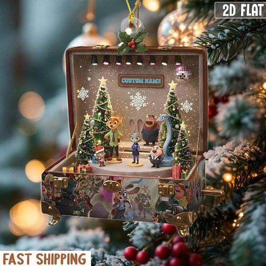 Discover Personalized Disney Zootopia Couple Ornament, Zootopia 2025 Xmas Tree Hanging Decor, Custom Ornament Family Gift, Nick Judy Ornament