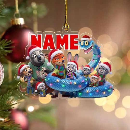 Discover Custom Disney Zootopia 2 Nick Judy Gary Ornament, Personalized Disney Zootopia Friends Christmas Ornament, Nick And Judy Xmas Gift For Kid