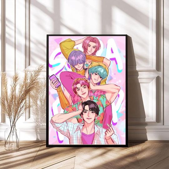 Discover Saja Boys K-Pop Demon Hunters Poster Japanese Movie-Inspired 2025 Art Print Classic Anime Style Wall Decor