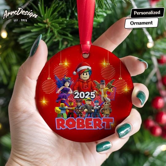 Discover Personalized Roblox Ceramic Christmas Ornament - Gamer Fan Gift 2025