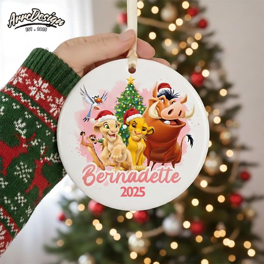 Discover Custom Lion King Nala Ornament: Personalized Disney Christmas Ceramic Keepsake