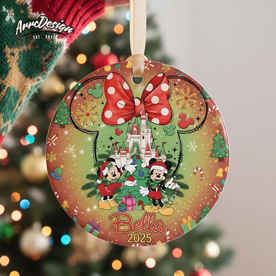 Discover Personalized Mouse Castle Keepsake, Custom Name Year Kids Tree Decoration 2025