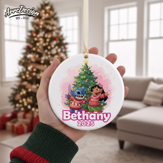 Discover Lilo and Stitch Christmas Ornament: Personalized Ceramic Disney Gift 2025