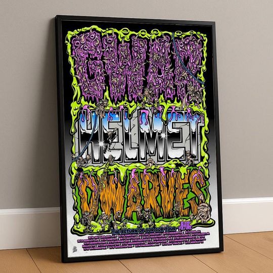 Discover GWAR Helmet Dwarves Tour 2025 Poster