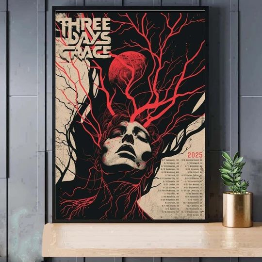 Discover Three Days Grace 2025 Tour Vertical Poster