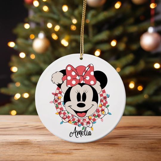 Discover Mickey and Friends Xmas Ornament, Retro Disney Christmas crew Ornament, Liht Mickey- Minnie- Donald- Daisy- Goofy- Pluto Ornament- Angelina