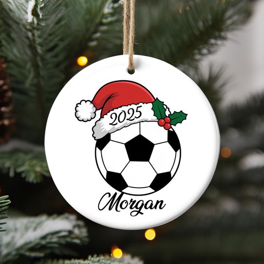 Discover Custom Christmas Football Ornament, Personalized Santa Football Ball Decor, 2025 Xmas Sports lover Ornament, Funny Xmas Holiday Decor-Ananda