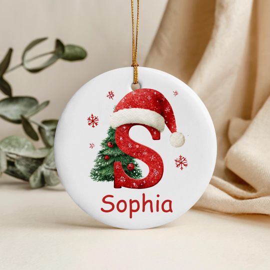 Discover Custom Monogram Alphabet Ornament, Family Christmas Ornament, 2025 Custom Initial Xmas Ornament, Personalized Christmas Decoration -Comic
