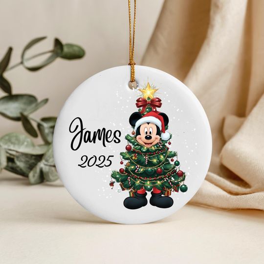 Discover Personalized Mickey And Friends Christmas Tree Ornament, Mickey Ornament Gift, Disney Christmas Lights Decoration, 2025 Disney Xmas Ornament