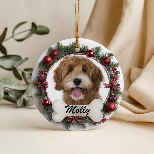Discover Custom Dog Christmas Ornament, Personalized Pet Ornament, Personalized Cat Ornaments, Pet Memorial Ornament, Pet Portrait Ornament- Brush Sc