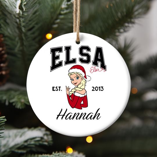 Discover Personalized Christmas Princess Elsa Ornament, Disney Christmas Princess  Squad Decor, Disney Birthday Girl Ornament, Merry Christmas Gift
