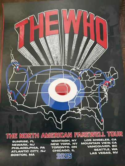 The Who The North American Farewell Tour 2025 Poster OFFICIAL Merch MY LAST ONE!