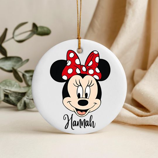 Discover Personalized Minnie Mouse Christmas Ornament, Minnie Ornament Gift, Disney Christmas Decoration Gifts, 2025 Custom Name Ornament- Angelina