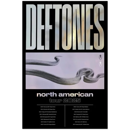Discover Deftone North American Tour 2025 Poster