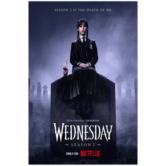Wednesday Season 2 Netflix Poster - Premium Matte Vertical Poster