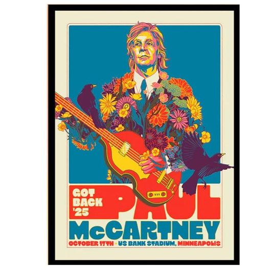 P mccartney Minneapolis MN 2025 Tour Poster