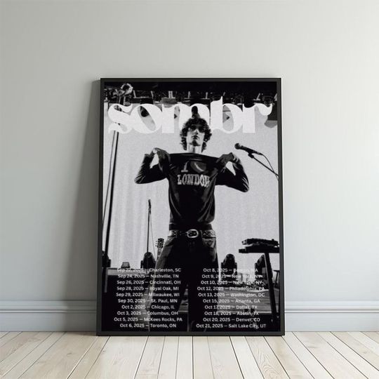 Discover Sombr Tour Poster Salt Lake City UT October 21, 2025