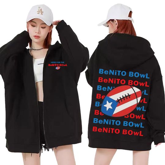 Benito Bowl Zipper Hoodie Bad Bunny Super Bowl 2026 Tour Zip Up Hoodie