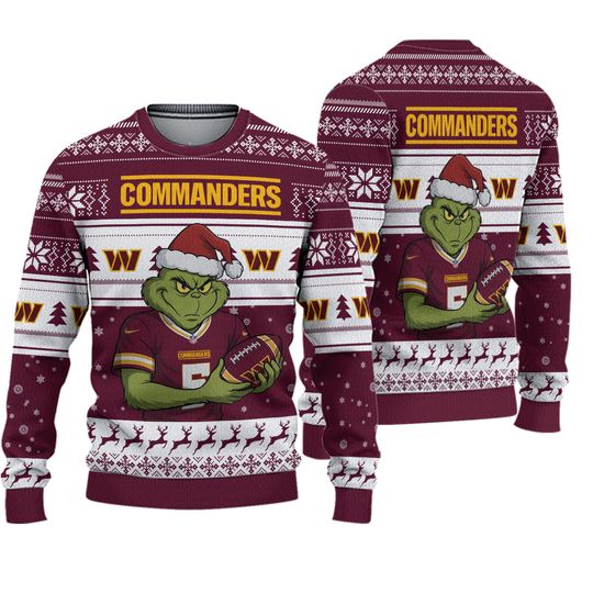 Commanders funny character Football Team Ugly Christmas Sweater