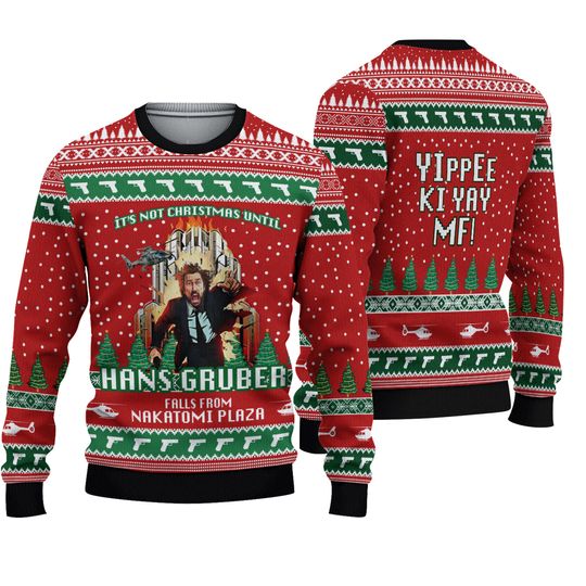 Die Hard Hans Gruber Ugly Christmas Sweater