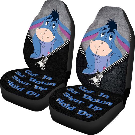 Eeyore Winnie The Pooh Car Seat Cover, Funny Eeyore Car Decor, Eeyore Car Seat Protector