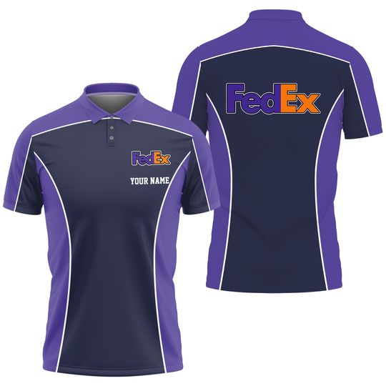 Personalized FedEx Polo Shirt, FedEx Ground 3D Printed Polo Shirt