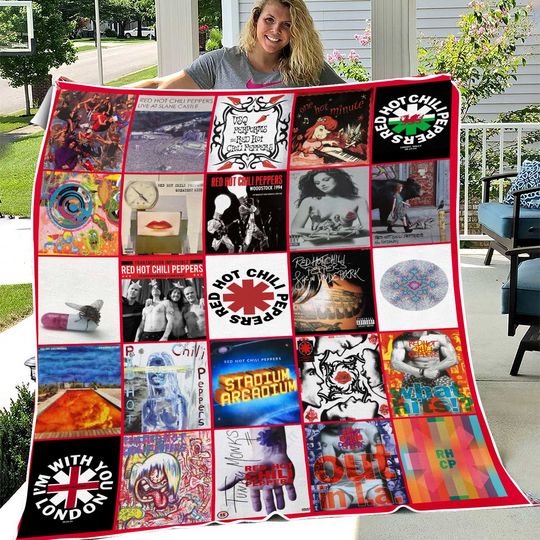 Red Hot Chili Peppers Albums Cover Poster Version Quilt Blanket, Gift For Fans