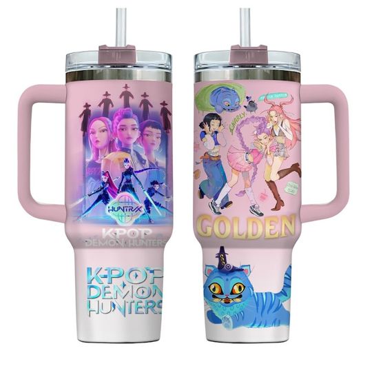 Kpop Huntrix Tumbler 40Oz, Kpop Demon Hunters Tumbler Cup, Kpop Huntrix Pin, Huntrix Tumbler, Mira Rumi Zoey Tigger, Saja Boys Fan Gift