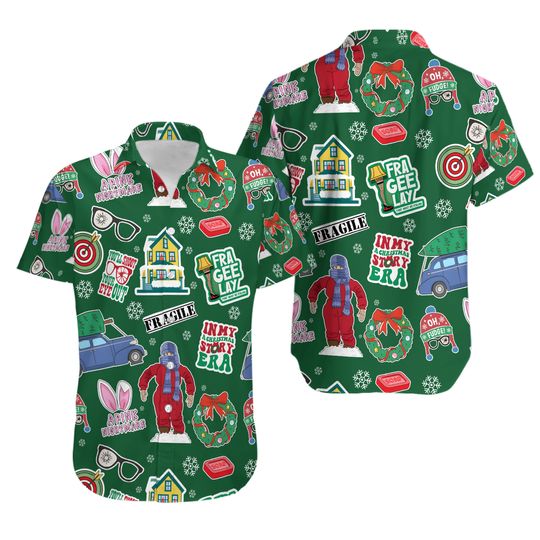A Christmas Story Ralphie Hawaiian Shirt, Christmas Movie Hawaii Shirt, Leg Lamp Christmas Shirt, Christmas Story Quote Button Up Shirt