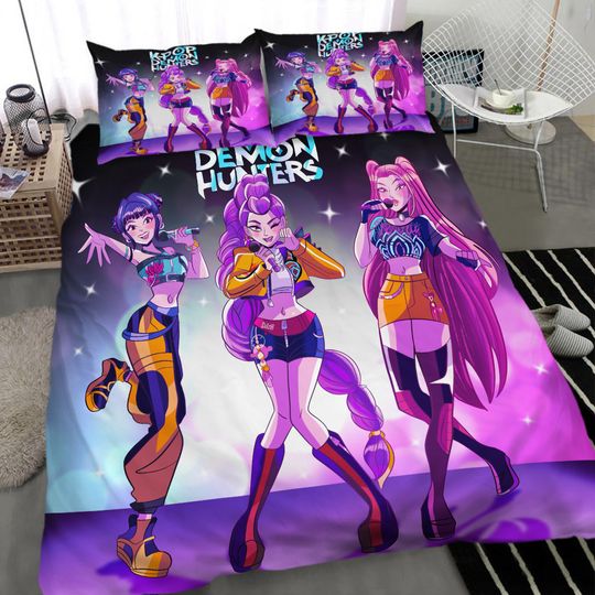 Rumi ‌Zoey Mira‌ Bedding Set, Kpop Demon Hunter Merch
