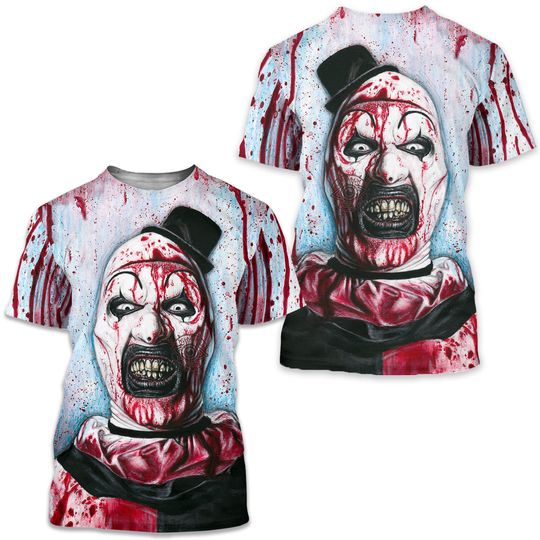 Terrifier Art The Clown Horror Movie 3D T-Shirt