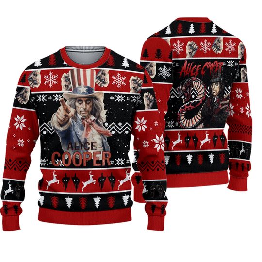 Alice Cooper Merry Christmas We Need You Ugly Sweater