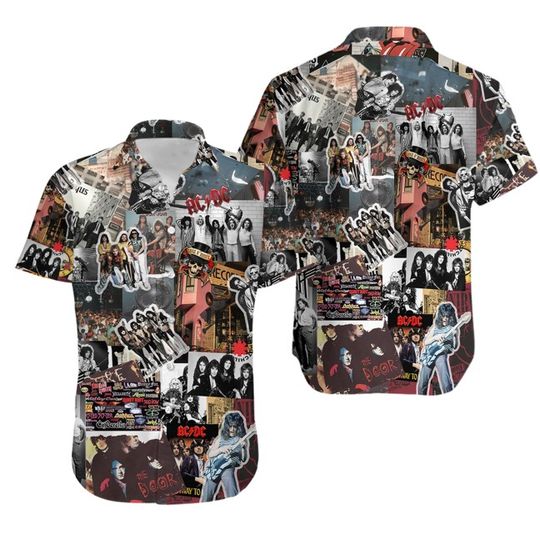 SALE Heavy Metal Rock Bands Hawaiian Shirt - 80s rock music - button up shirt